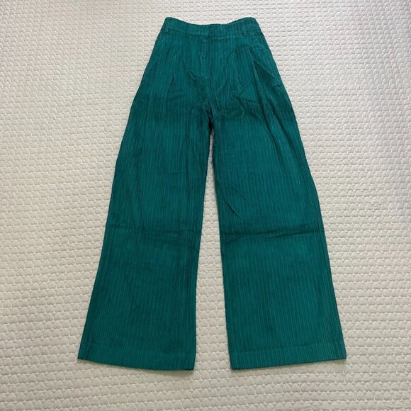 NWT Farm Rio Corduroy Wide Leg Pants Size L Green High waist - Picture 3 of 11